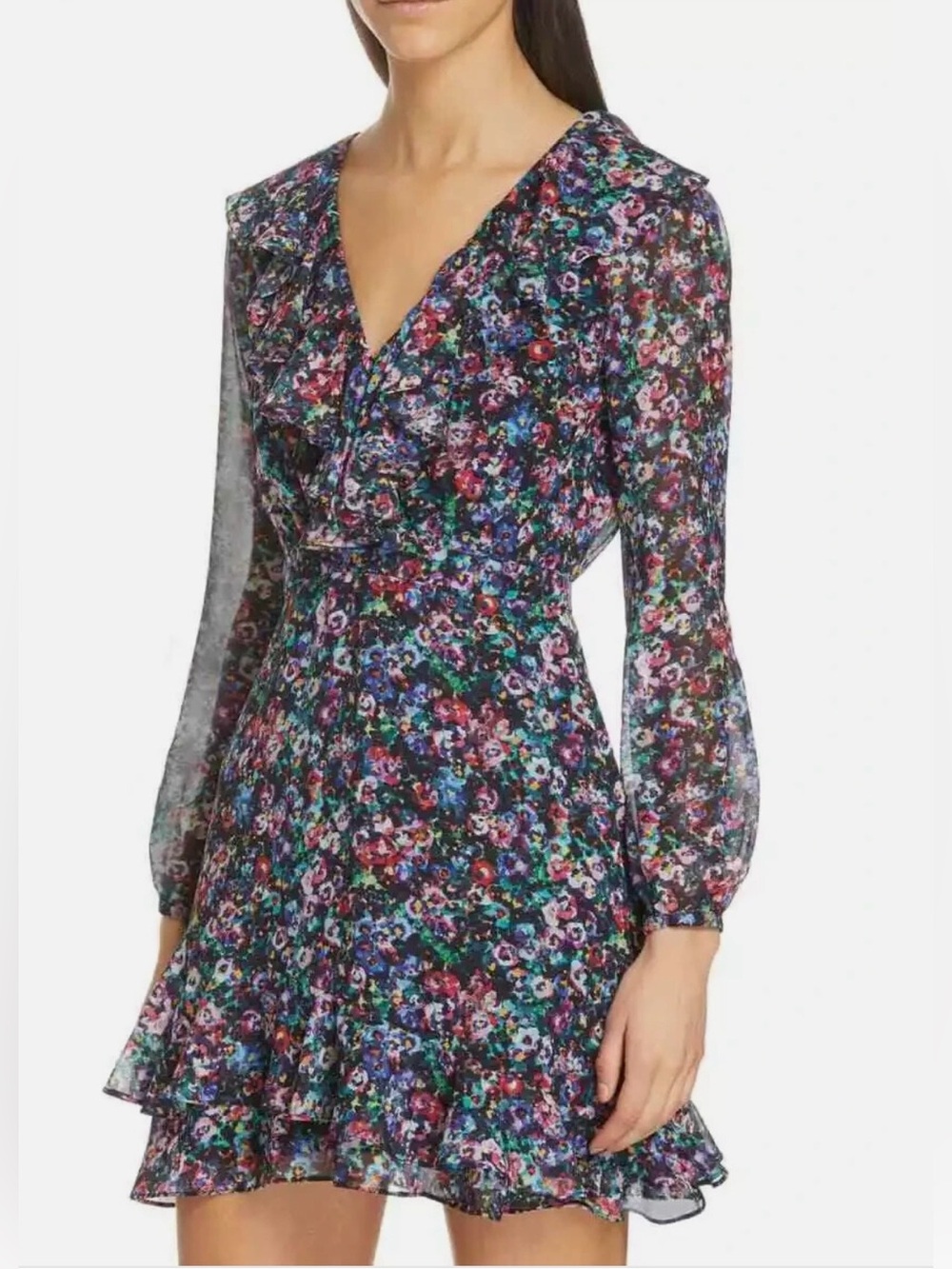 Saloni Jodie floral silk mini dress size 2